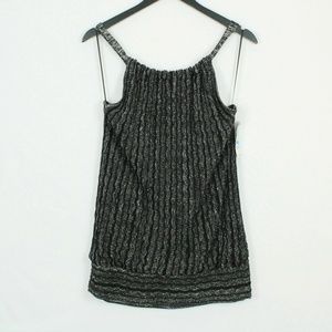 NWT INC Black Shimmer Halter Top